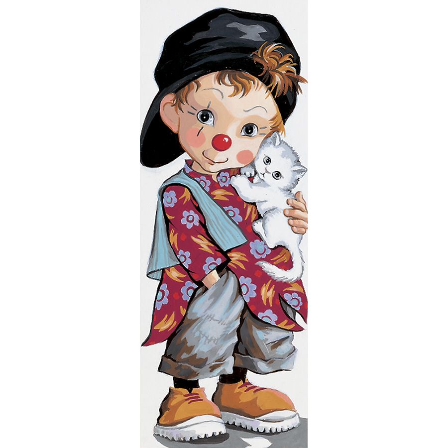 Bimbo clown con il gatto
