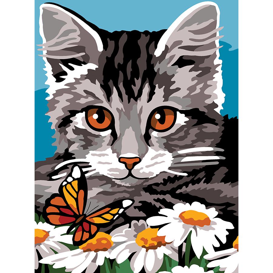 Il gatto, la farfalla e le margherite