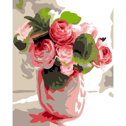 Il vaso di fiori rosa