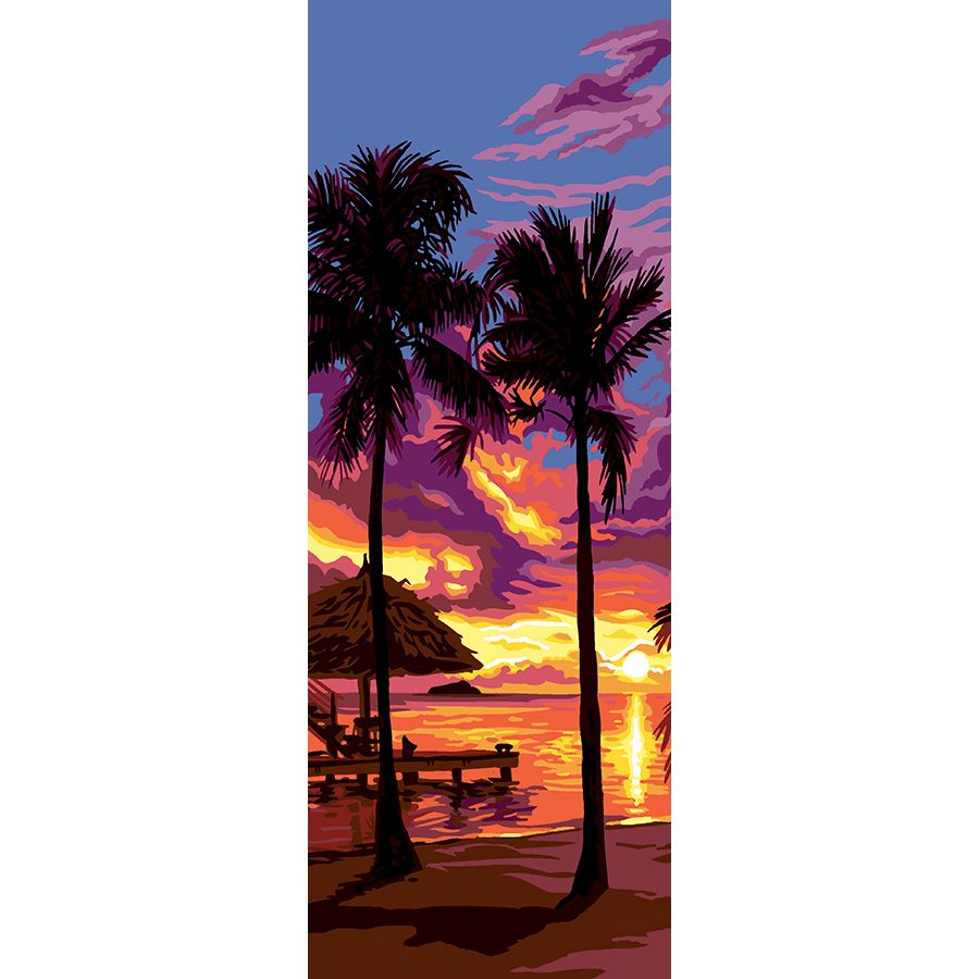 La spiaggia tropicale al tramonto