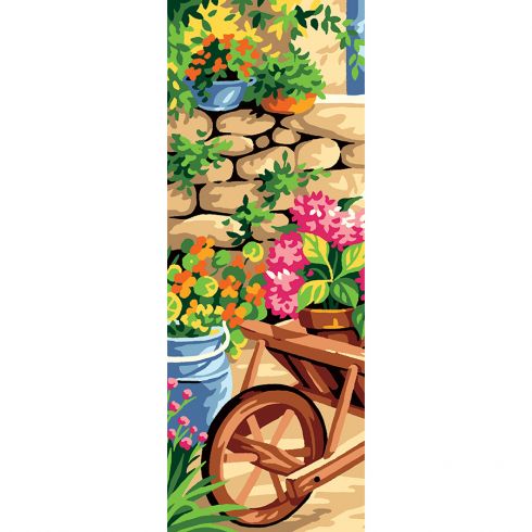 La carriola e il vaso di fiori