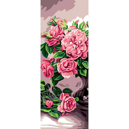 Il vaso di rose rosa