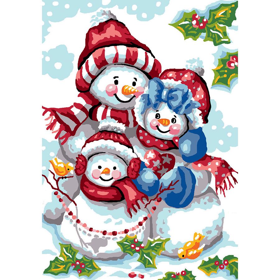 Famiglia di pupazzi di neve