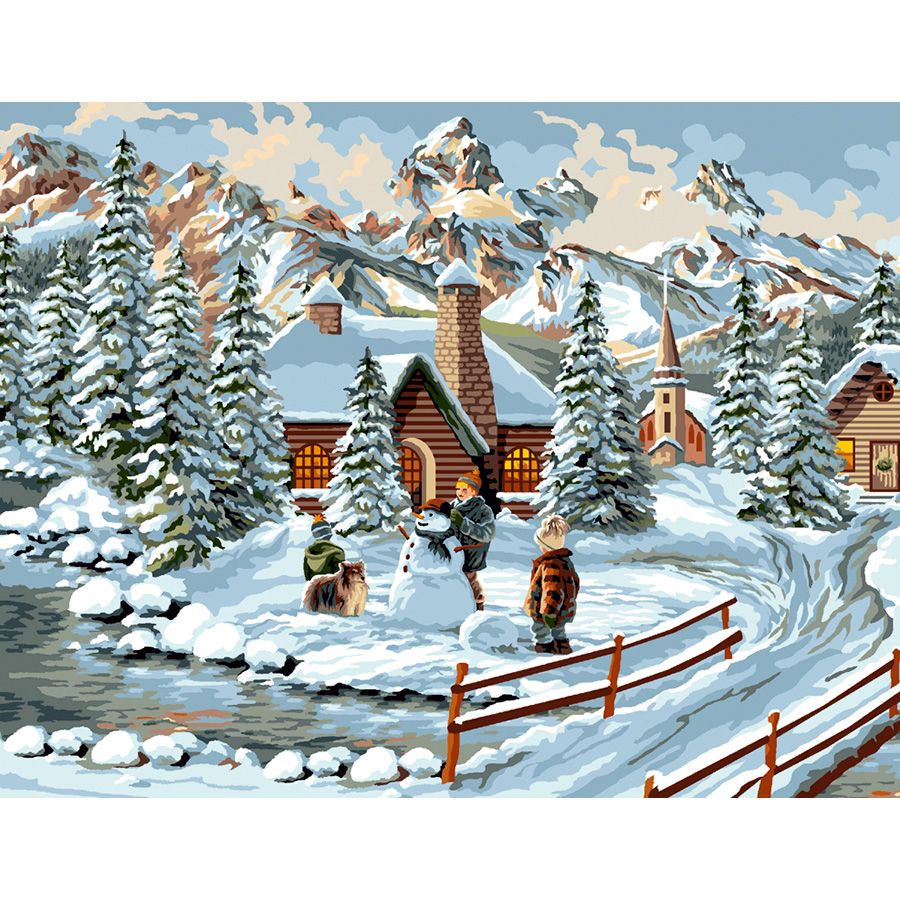 I bambini e il pupazzo di neve