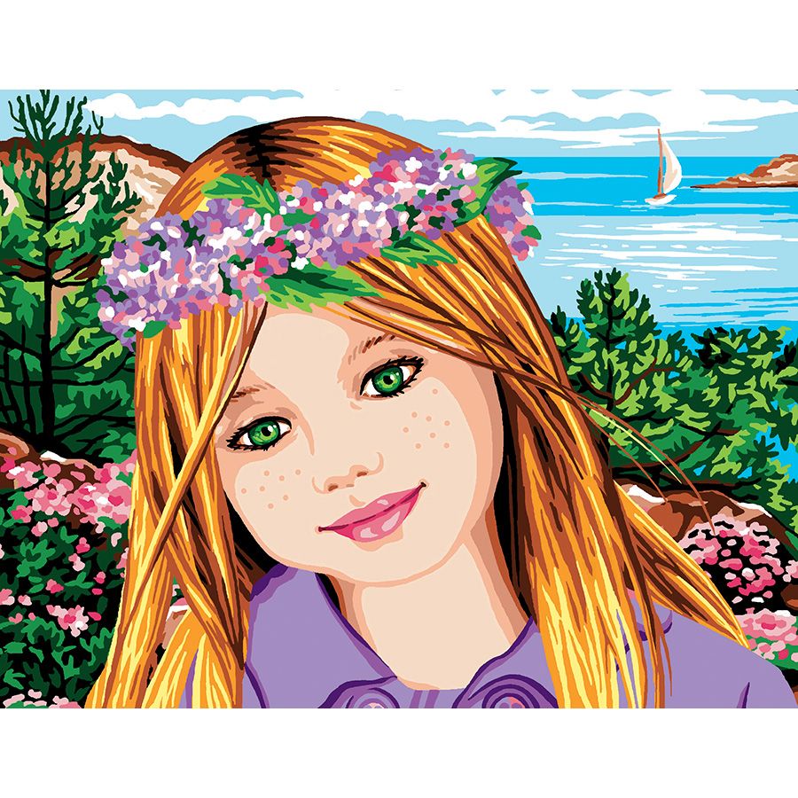 La bambina con la ghirlanda di fiori