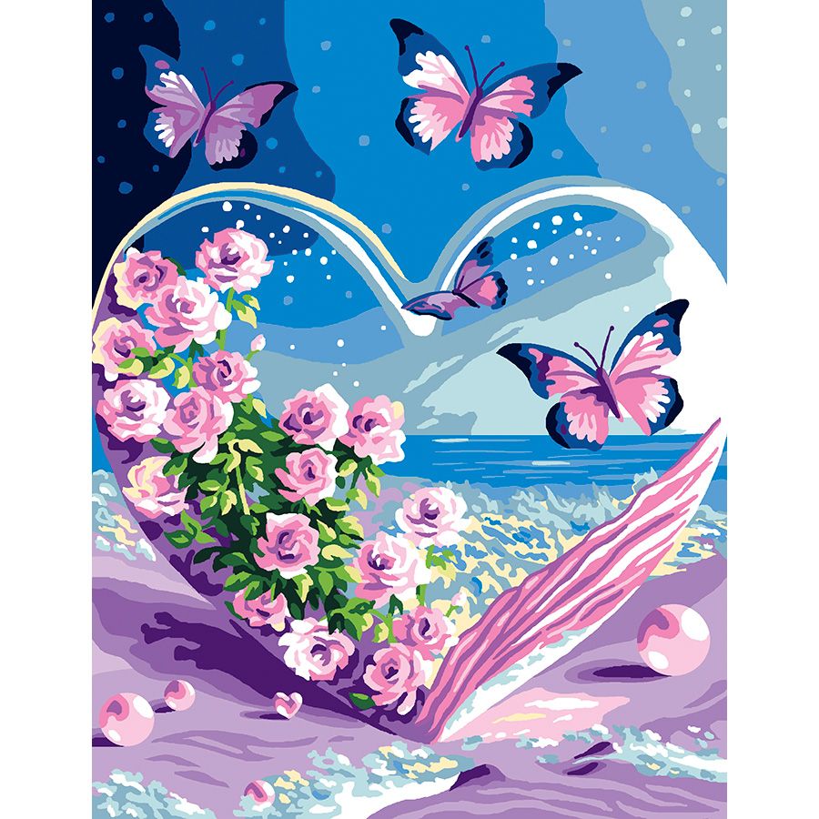 Il cuore di fiori e farfalle