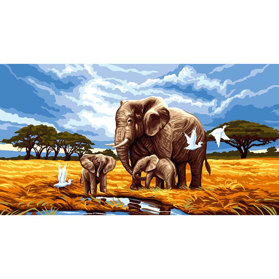 Elefanti nella savana