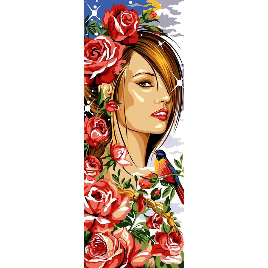 La donna tra i fiori