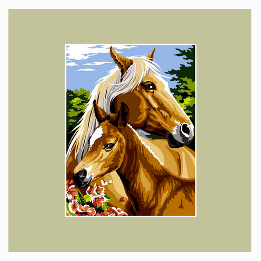 Cavalli madre e figlio
