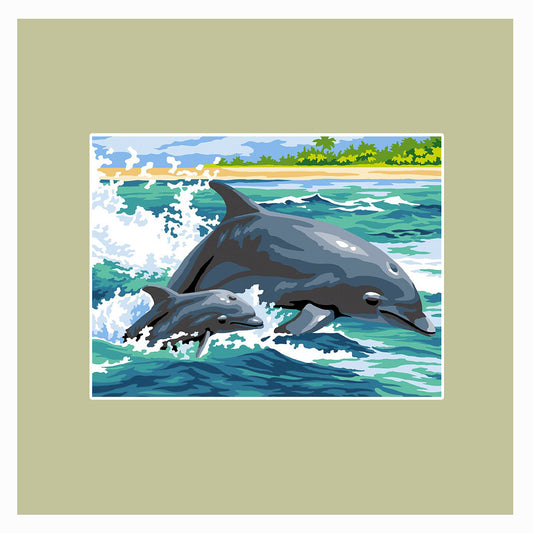 Delfini madre e figlio