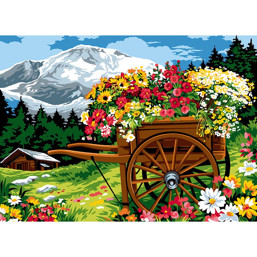 Carro di fiori in montagna