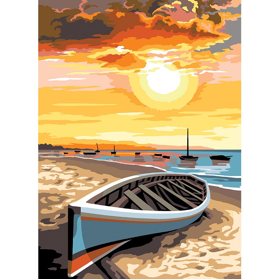 La barchetta arenata al tramonto