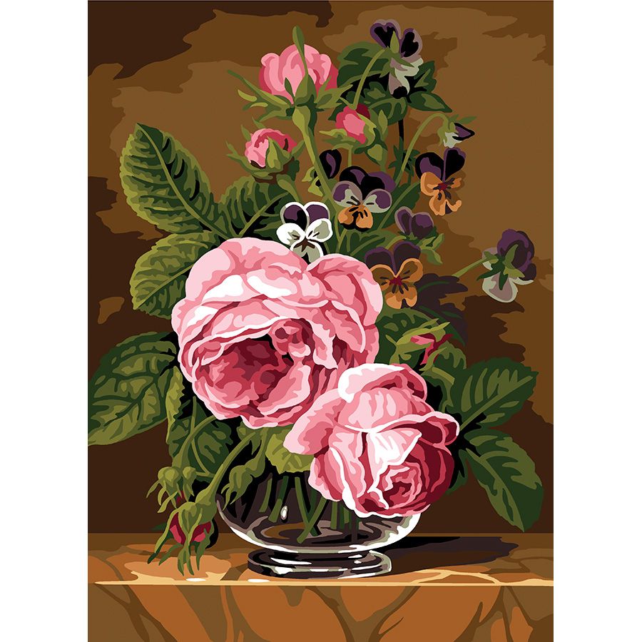 Vaso di fiori con grandi rose