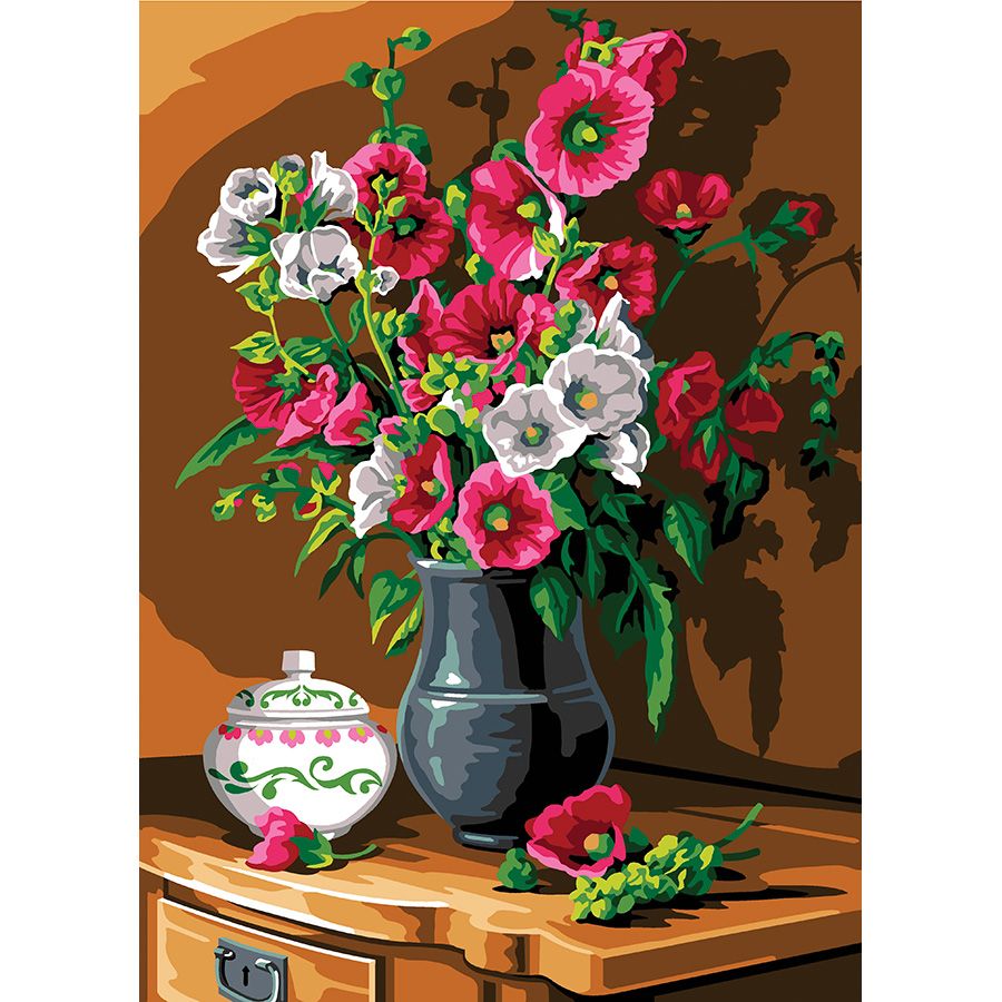 Vaso di fiori sul comodino