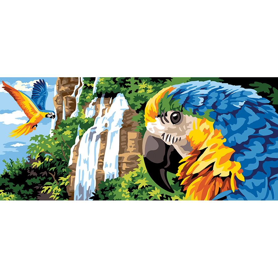 Pappagalli e la cascata