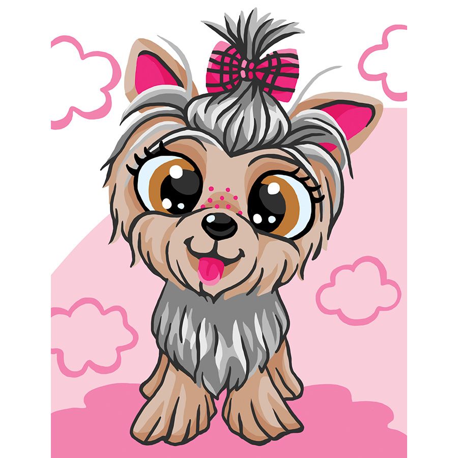 Yorkshire terrier con il codino