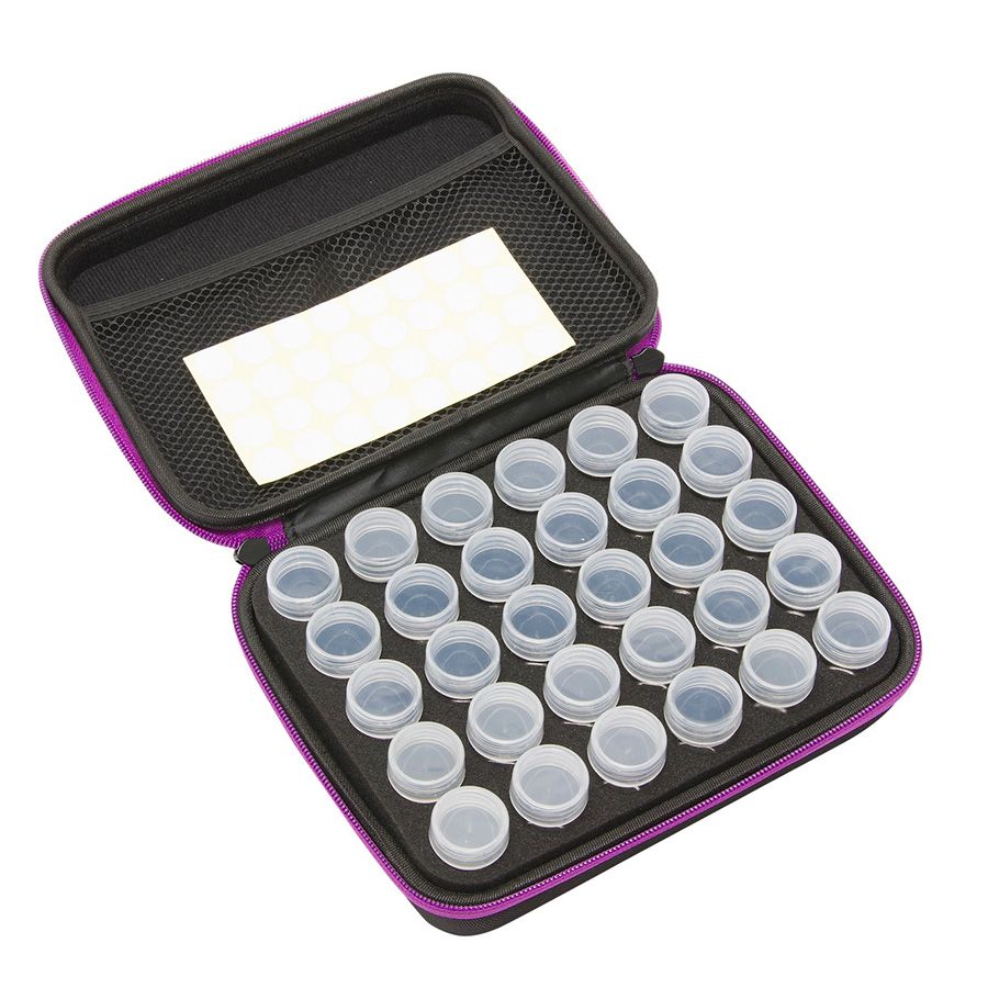 Custodia con cerniera con 30 scatole rotonde