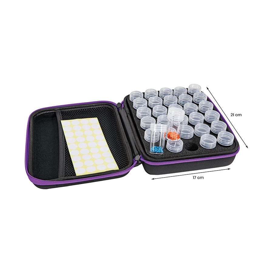 Custodia con cerniera con 30 scatole rotonde