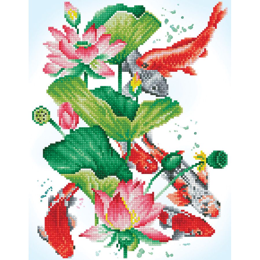 Carpe Koi tra fiori