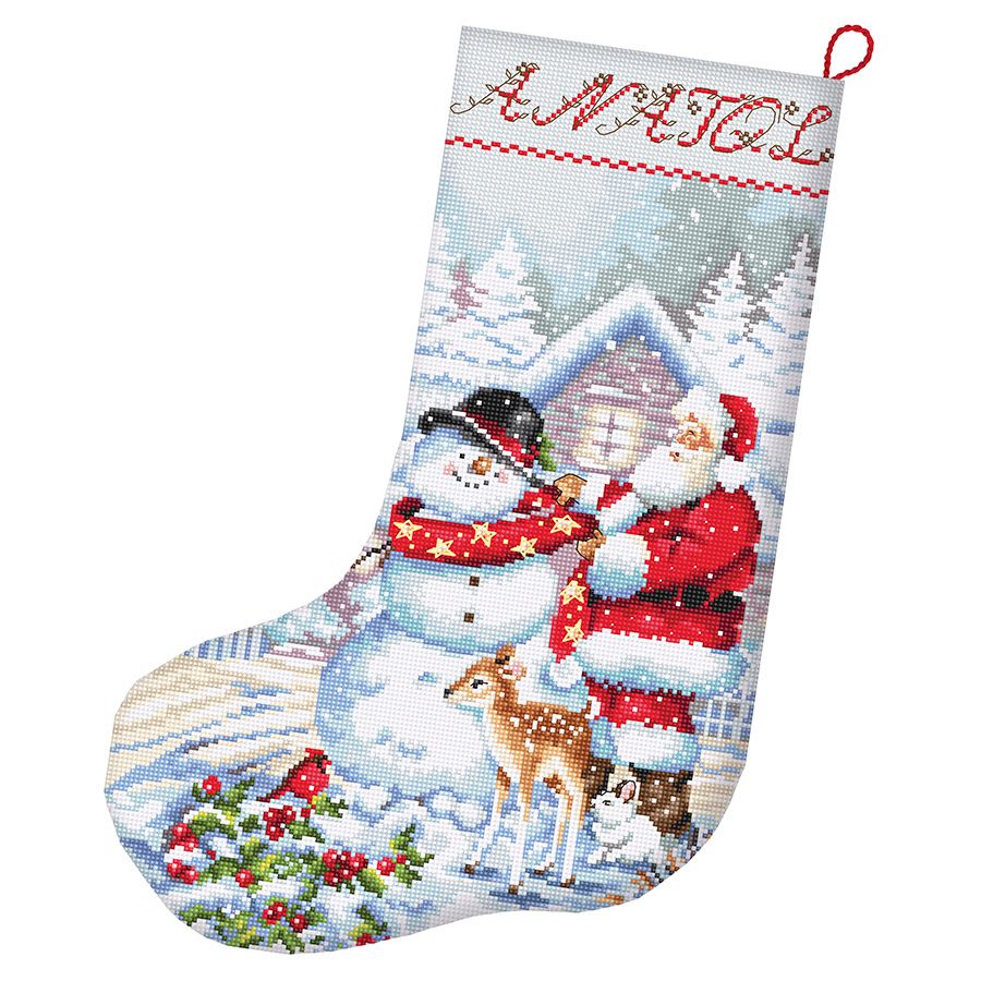 Kit calza di Natale - Babbo Natale e il pupazzo di neve