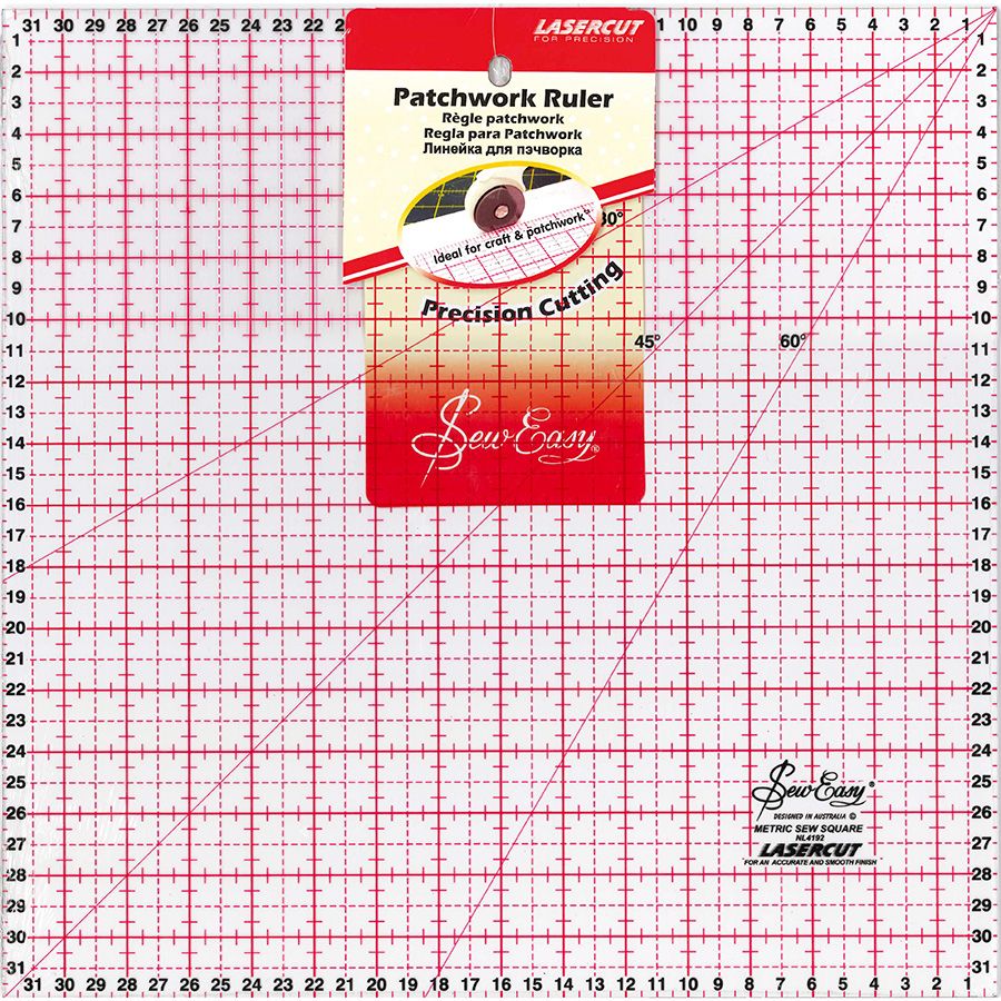 Righello per patchwork - 32x32cm