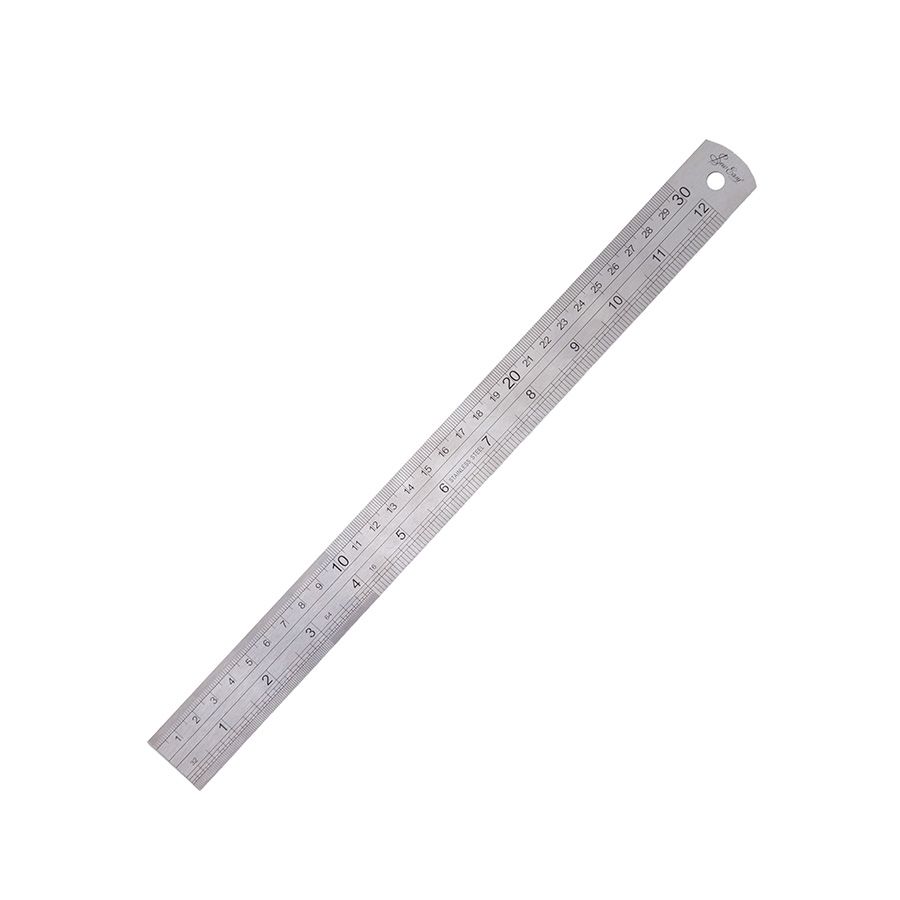 Righello in metallo con tabella di conversione - 30 cm