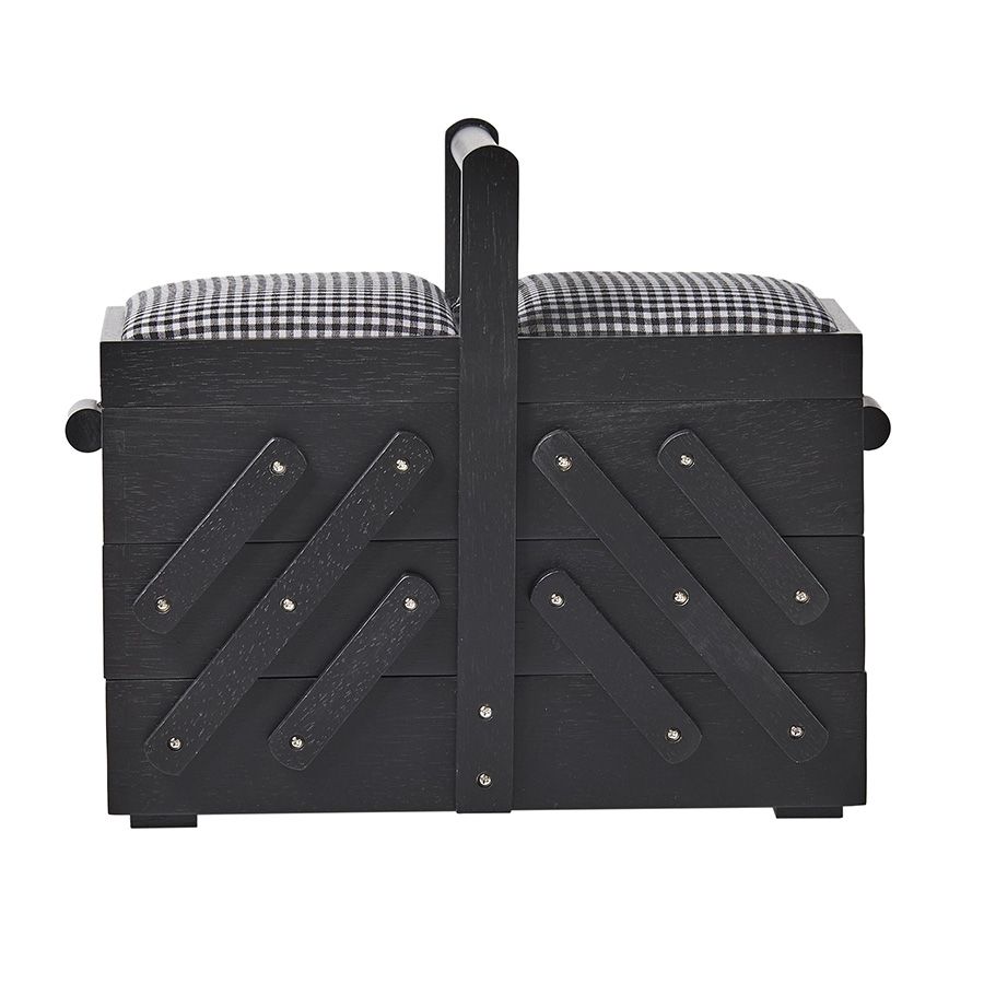 Porta oggetti mobile in legno nero