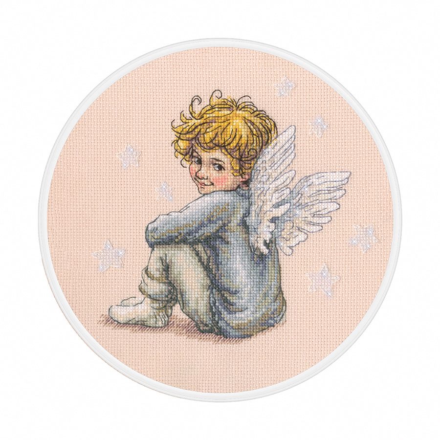 Crocs 21 Aine - Angelo Sognante A1001, Punto Croce 20x20, Punto Croce Kit Da Ricamare, Disegni Da Ricamare, , Kit Ricamo Punto Croce Embroidery Kit