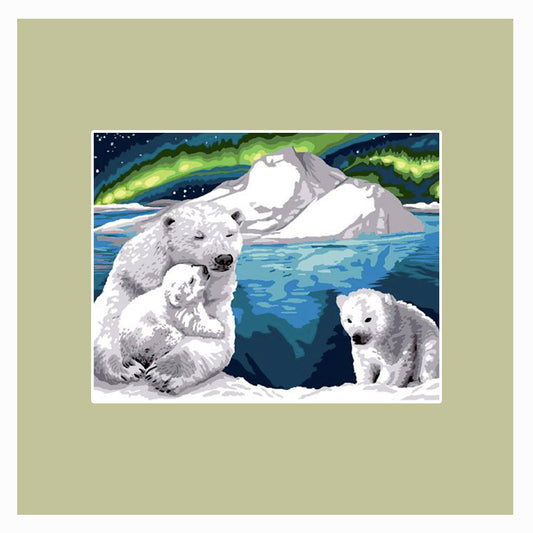 L'aurora boreale e la famiglia di orsi polari