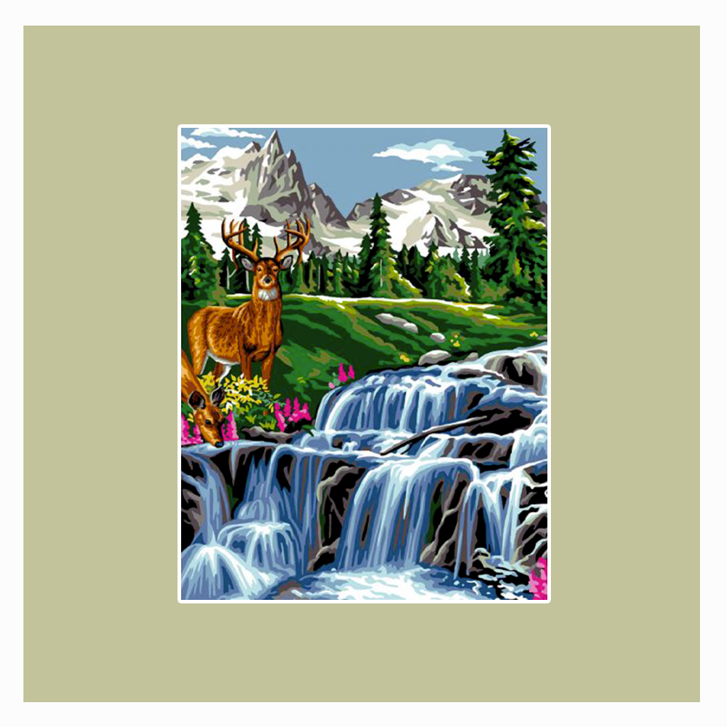 Kit Ricamo Mezzo Punto - Disegno Cane Pastore Montagna 66x51 Cm, Con Matassine E Ago