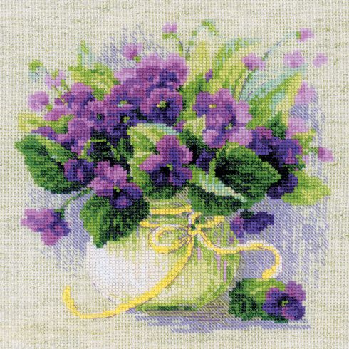 Vaso di fiori viola