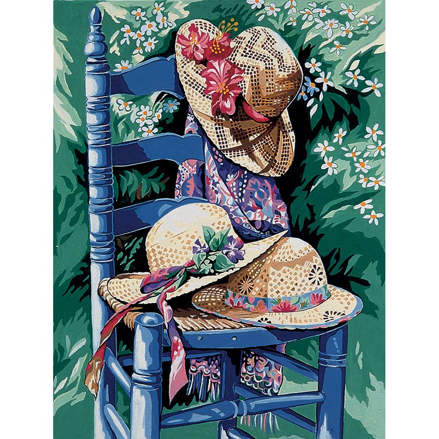 La sedia con i cappelli