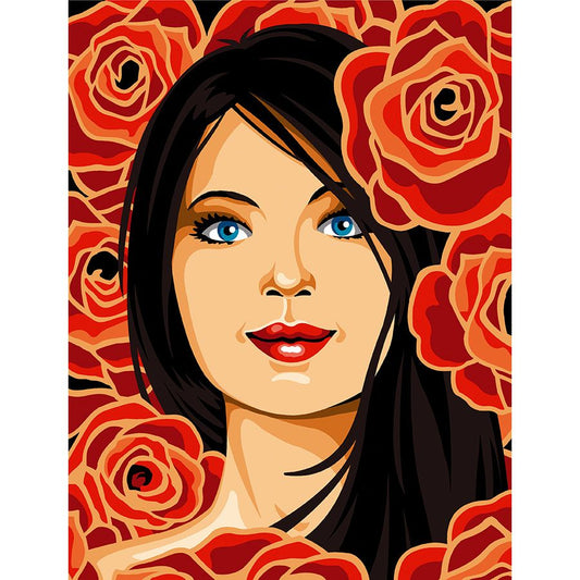 Ragazza nei fiori rossi