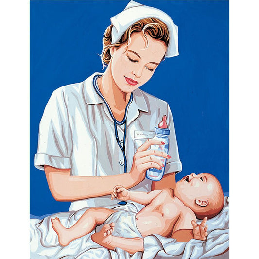 Infermiera e neonato