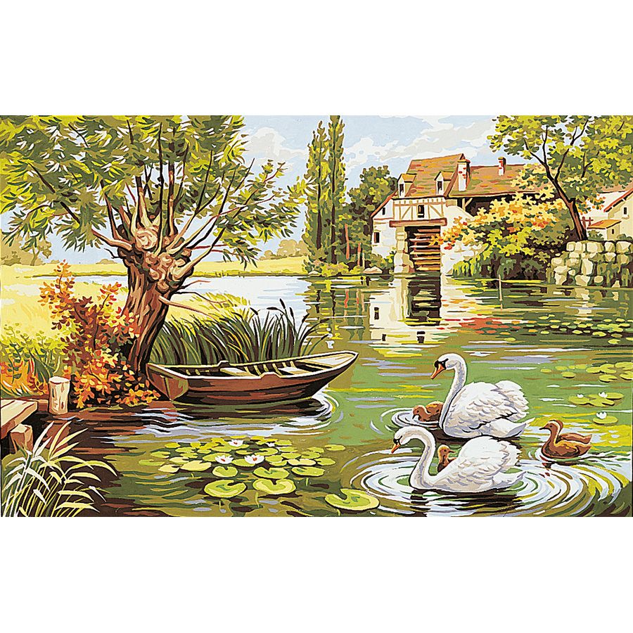 I cigni e la barca nello stagno
