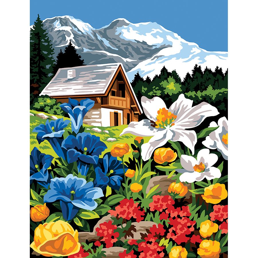 I fiori e la casetta tra i monti