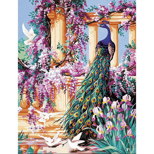 Il pavone tra i fiori