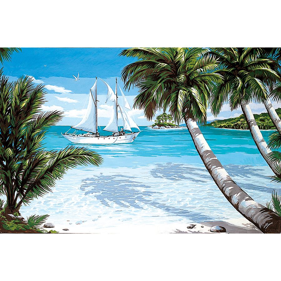 La spiaggia bianca con le palme