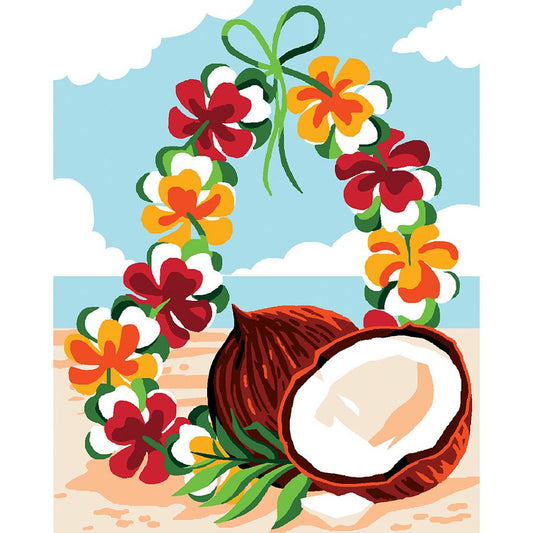 Il cocco e la ghirlanda di fiori