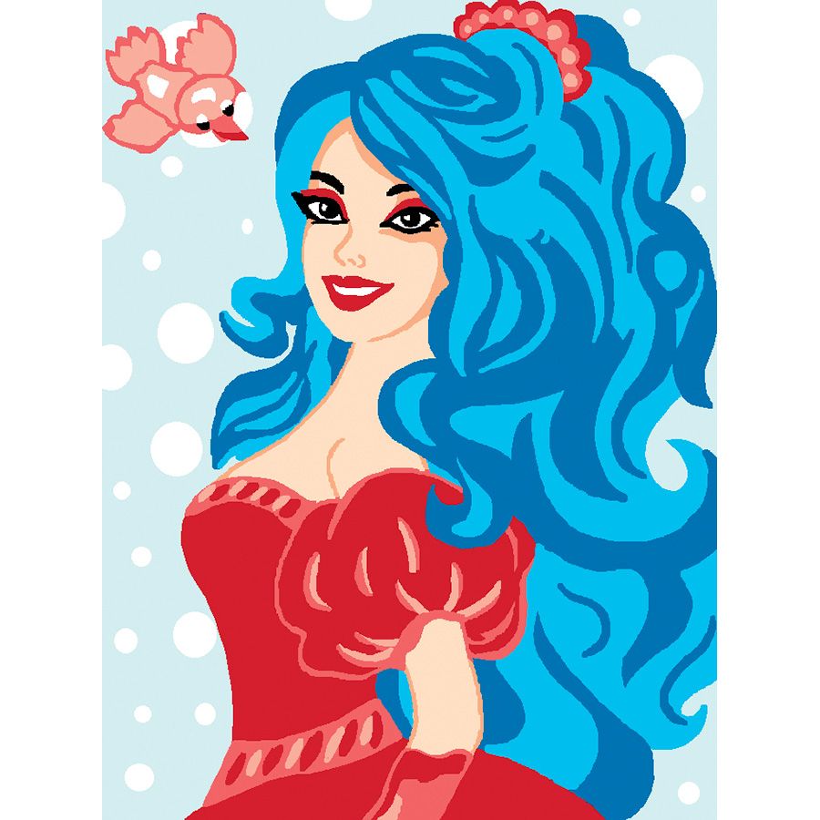 La ragazza dai capelli blu