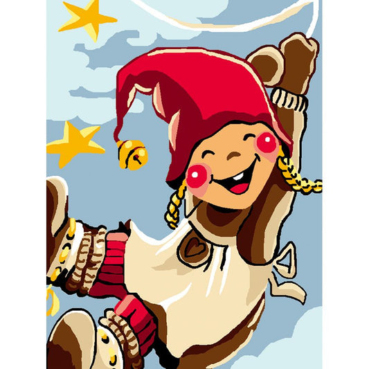 La bambina col cappello natalizio
