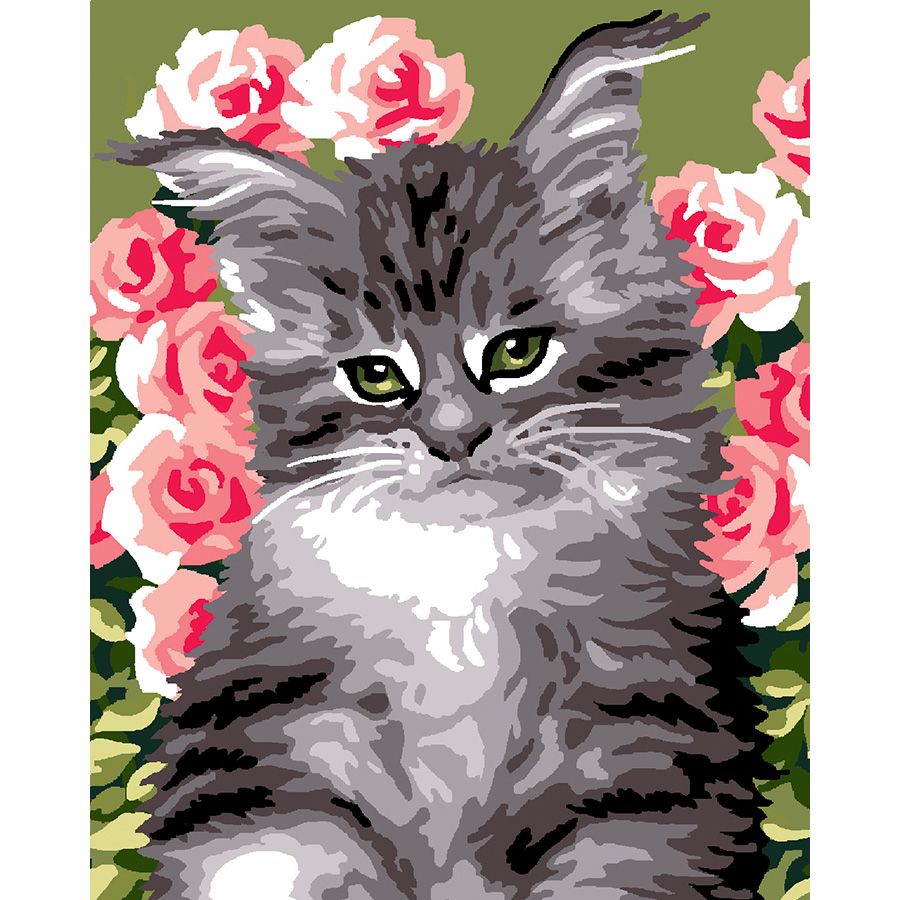 Il gattino e i fiori