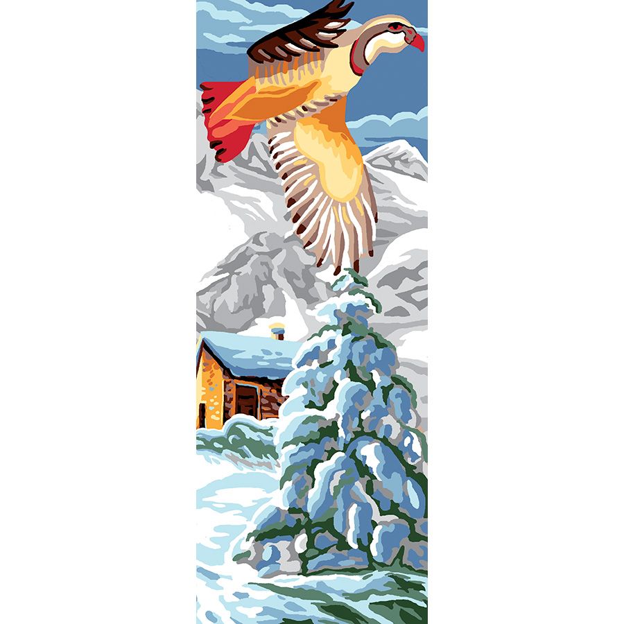 L'uccello nel paesaggio innevato