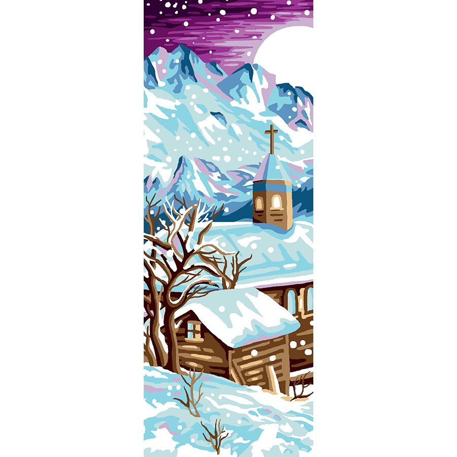 Chiesa di montagna innevata