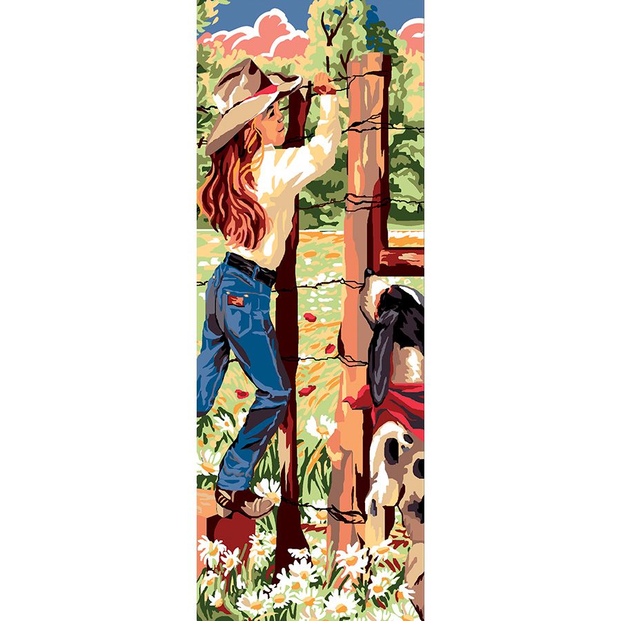 Cowgirl sulla staccionata