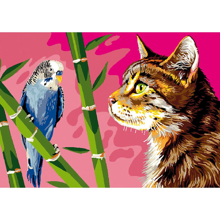 Amicizia gatto e uccellino