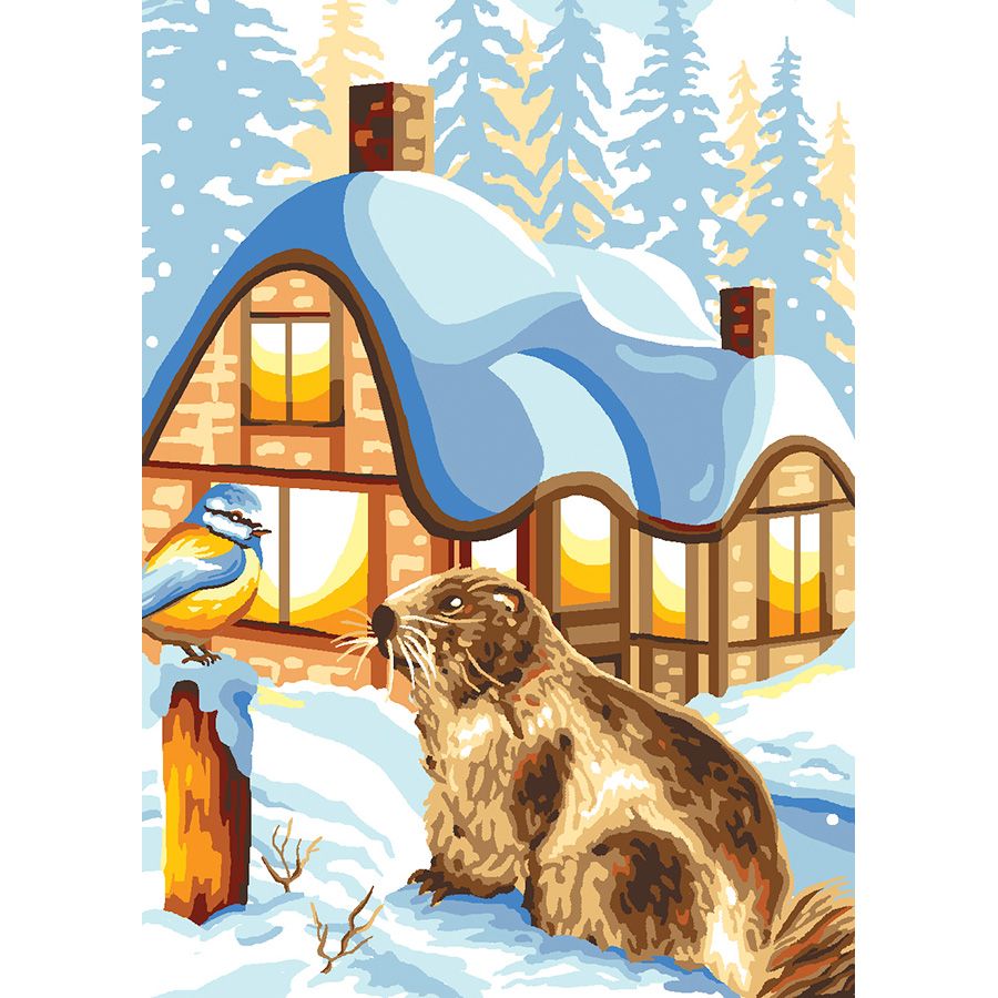 Castoro tra la neve