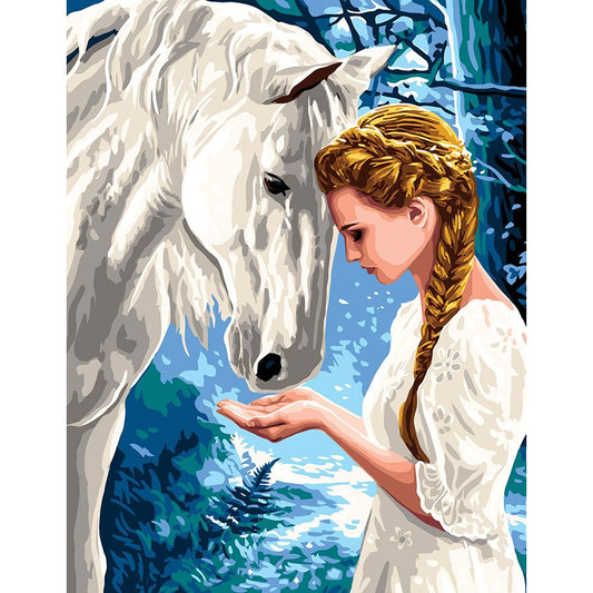 La ragazza e il cavallo bianco