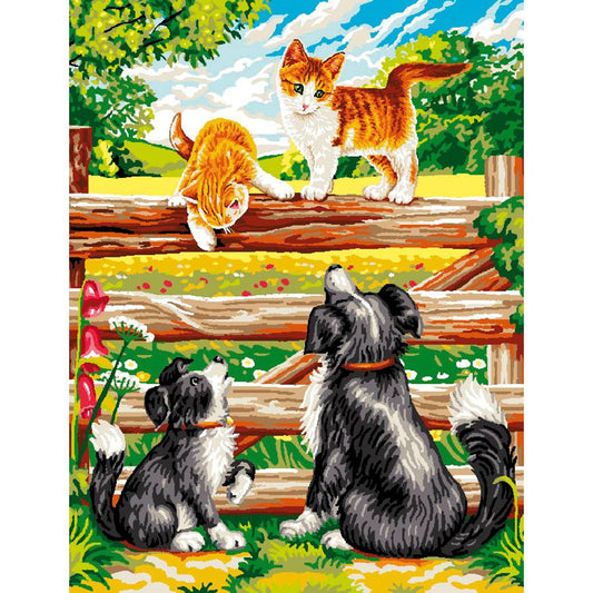 I cani e i gatti sulle staccionate
