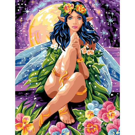 La fata dei fiori sotto la luna